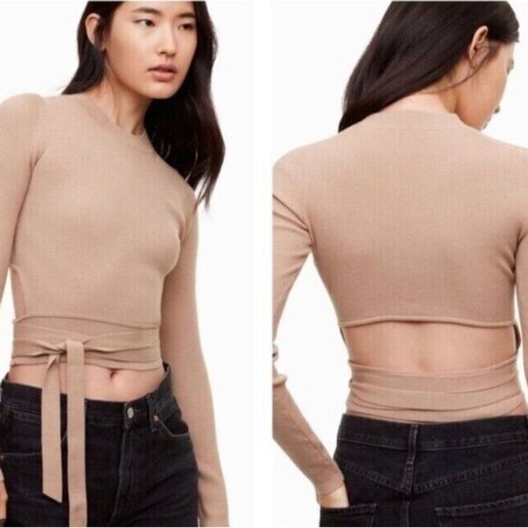 Aritzia Sweaters - Aritzia Wilfred Merino Wool Mayrac Sweater in Beige Size Small